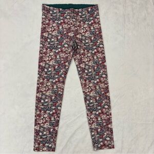 Tea Collection Multicolor Floral Leggings Size 6 VGUC Teal green purple‎ red
